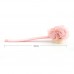 2 In 1 Multi  function Soft Hair Long Handle Bath Ball Body Brush  Pink