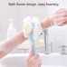 2 In 1 Multi  function Soft Hair Long Handle Bath Ball Body Brush  Pink