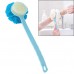 2 In 1 Multi  function Soft Hair Long Handle Bath Ball Body Brush  Blue