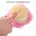 2 In 1 Multi  function Soft Hair Long Handle Bath Ball Body Brush  Blue