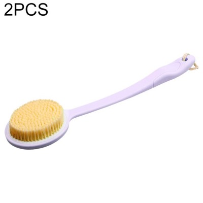 2 PCS Back Massage Bath Brush Nylon Brush Head Long Handle Bath Rubbing Brush  Purple