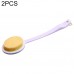 2 PCS Back Massage Bath Brush Nylon Brush Head Long Handle Bath Rubbing Brush  Purple