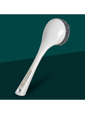 2 PCS Long Handle Pot Brush Kitchen Cleaning Brush Tank Hitting Cleaning Brush  White