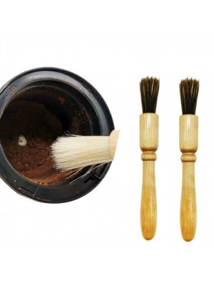 2 PCS Wooden Handle Coffee Grinding Brush Barbecue Brush Pig Bristle Cleaning Brush  Floral