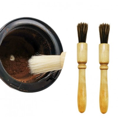 2 PCS Wooden Handle Coffee Grinding Brush Barbecue Brush Pig Bristle Cleaning Brush  Floral