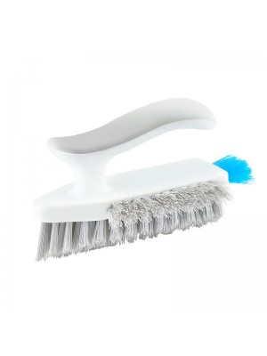 Bathroom Floor Corner Crevice Cleaning Brush  White Gray