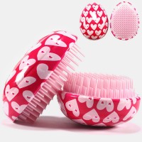 ABS Hair Brush Comb Pink Egg Round Shape Soft Styling Tools Heart Anti  Static Hair Brushes Detangling Comb Salon Hair Care Comb